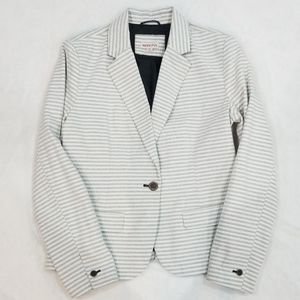 Merona White & Grey Striped Blazer NWT